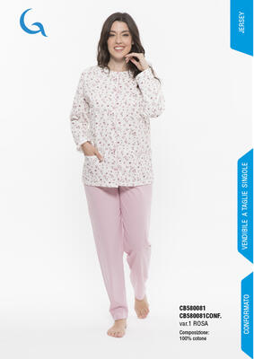 PIGIAMA APERTO DONNA M/L CB580081 Tellini S.r.l. Ingrosso Abbigliamento